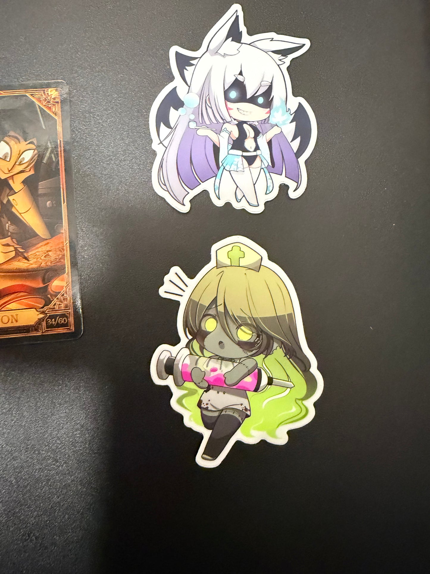 Two-Pack Chibi Kitsune and Nurse Zombie Mini Stickers