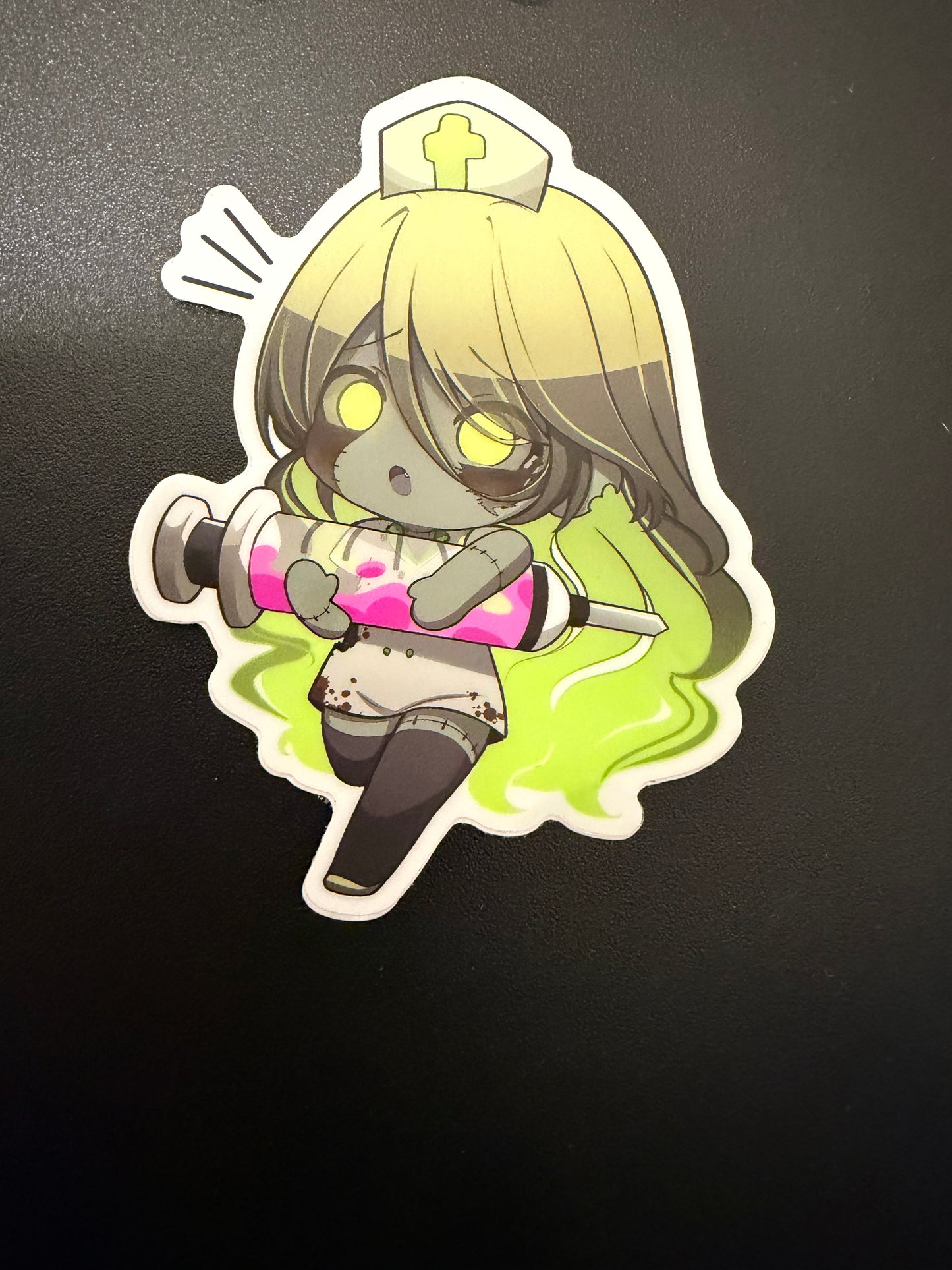 Two-Pack Chibi Kitsune and Nurse Zombie Mini Stickers